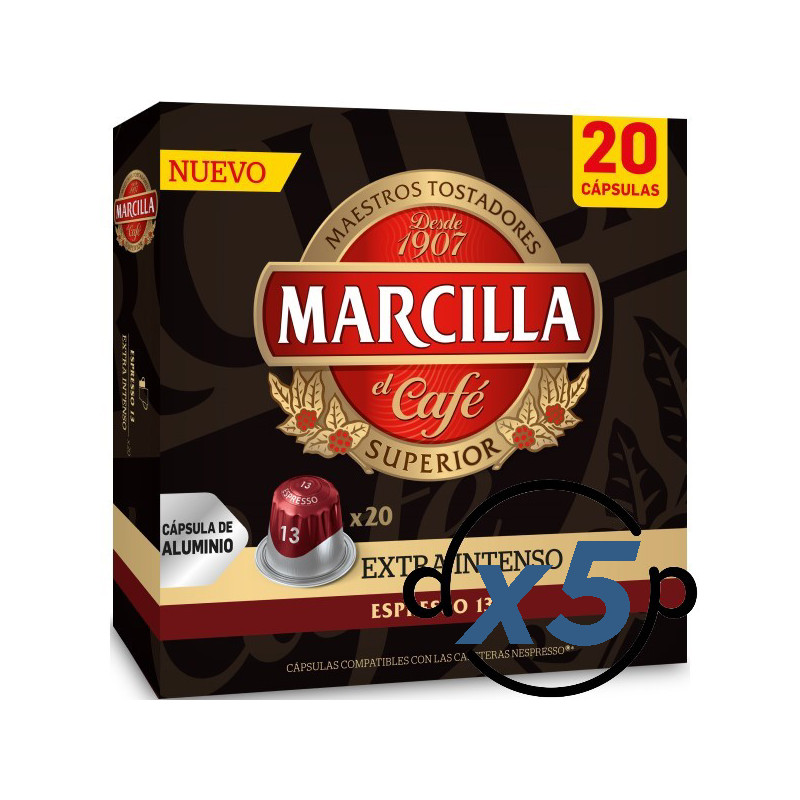 Marcilla Extra Intenso 100 Cápsulas Compatibles Nespresso®