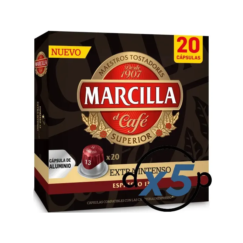 Marcilla Extra Intenso 100 Cápsulas Compatibles Nespresso®