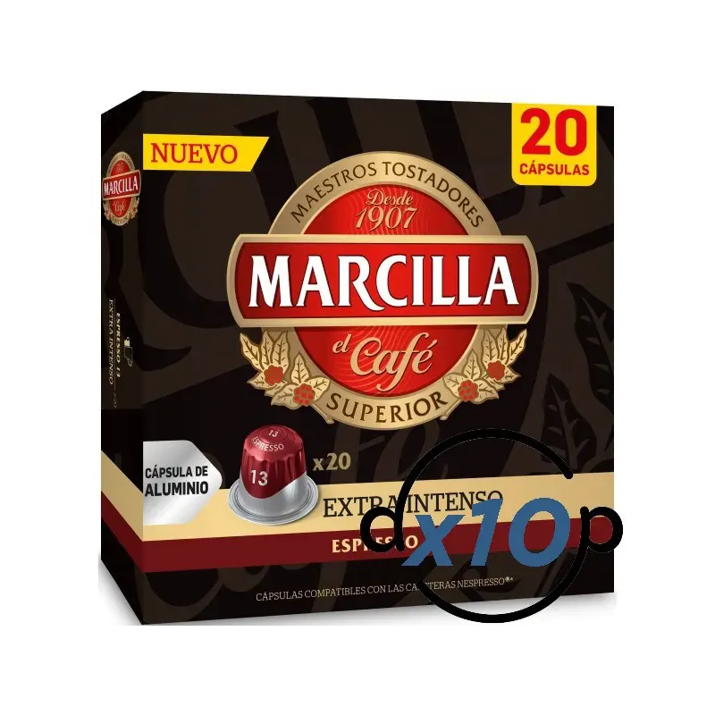Marcilla Extra Intenso 200 Cápsulas Compatibles Nespresso®