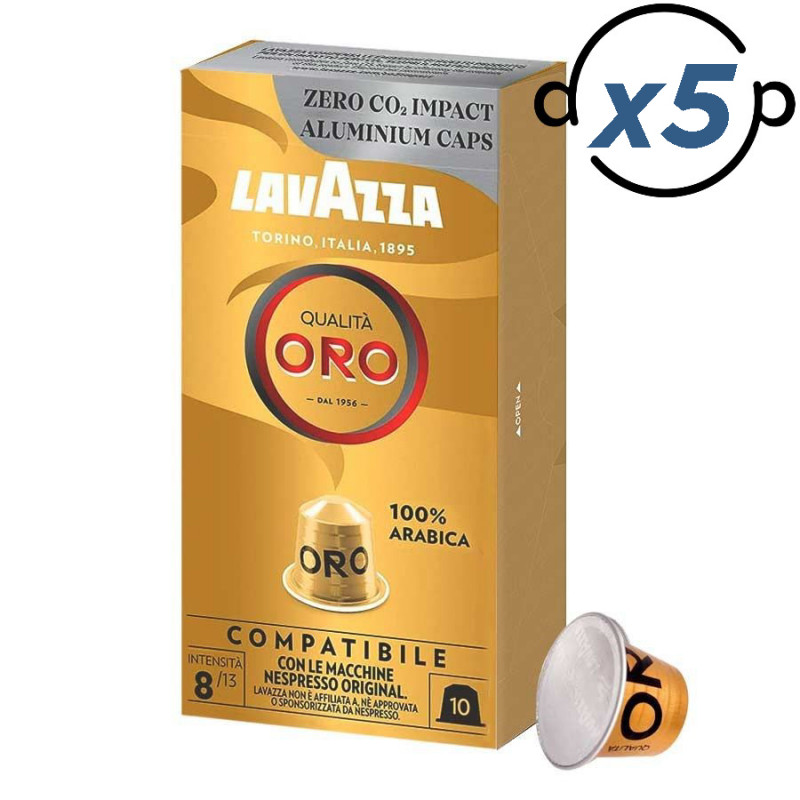 Lavazza Aluminio Espresso Qualita Oro 50 Cápsulas Compatibles Nespresso®
