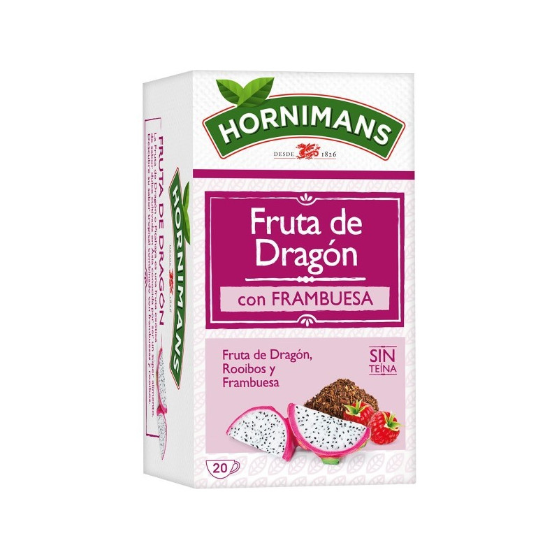 Hornimans Infusión de fruta del dragón, rooibos y frambuesa 20 bolsitas