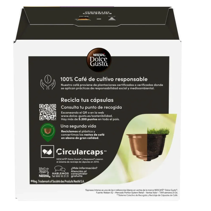 Café Espresso Intenso 16 cápsulas | Dolce Gusto Nescafé
