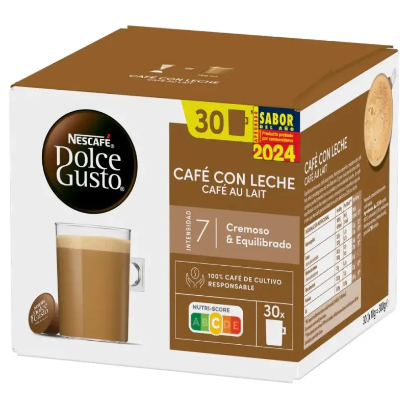 Nescafé Dolce Gusto CAFÉ CON LECHE 30 cápsulas