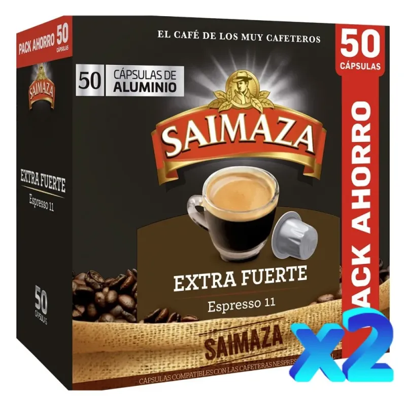Café Saimaza Extra Fuerte 100 cápsulas compatibles Nespresso