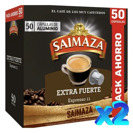 Café Saimaza Extra Fuerte 100 cápsulas compatibles Nespresso