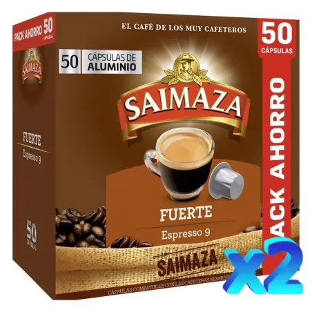 Café Saimaza Fuerte 100 cápsulas compatibles Nespresso