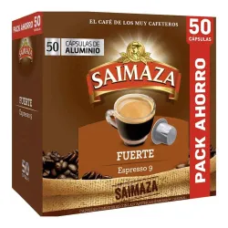 SAIMAZA Café Espresso Fuerte pack ahorro 50 cápsulas compatibles Nespresso