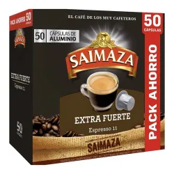 SAIMAZA Café Espresso Extra Fuerte pack ahorro 50 cápsulas compatibles Nespresso
