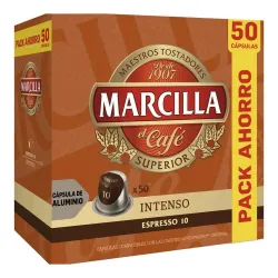 MARCILLA Café Espresso Intenso pack ahorro 50 cápsulas compatibles Nespresso