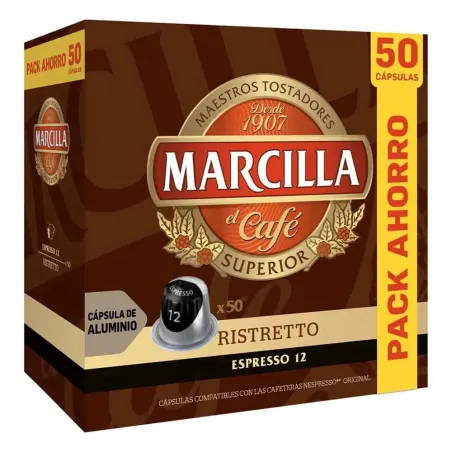 MARCILLA Café Espresso Ristretto pack ahorro 50 cápsulas compatibles Nespresso