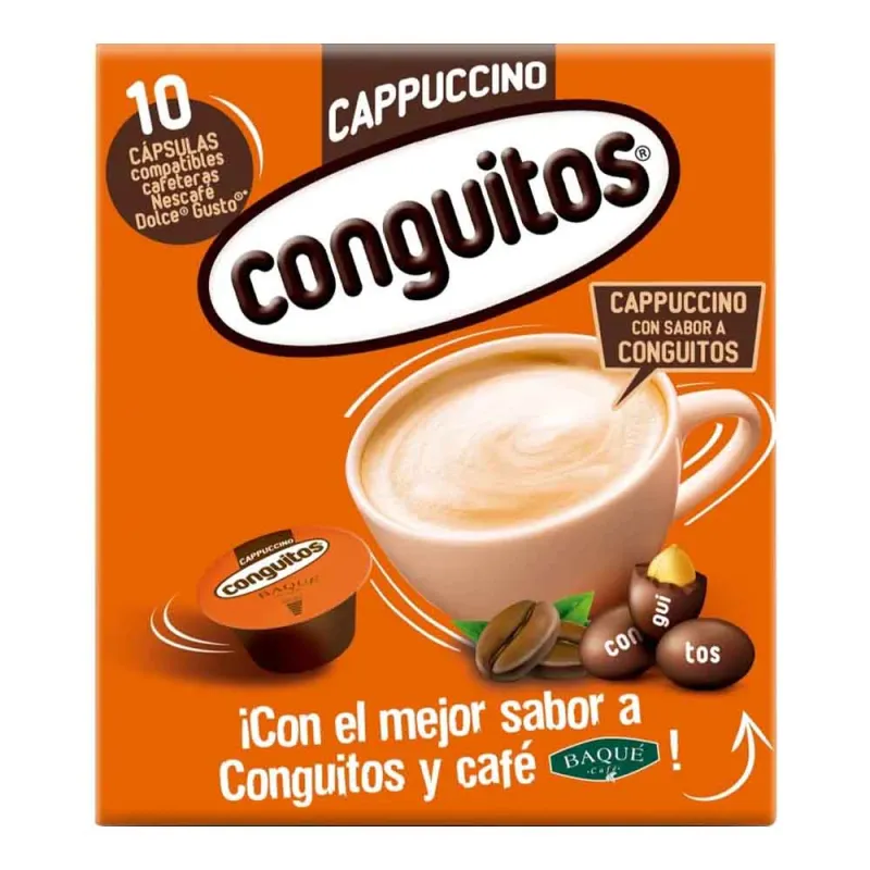Cappuccino Conguitos Baqué 10 cápsulas compatibles Dolce Gusto Cappuccino Conguitos Baqué 10 cápsulas compatibles Dolce Gusto