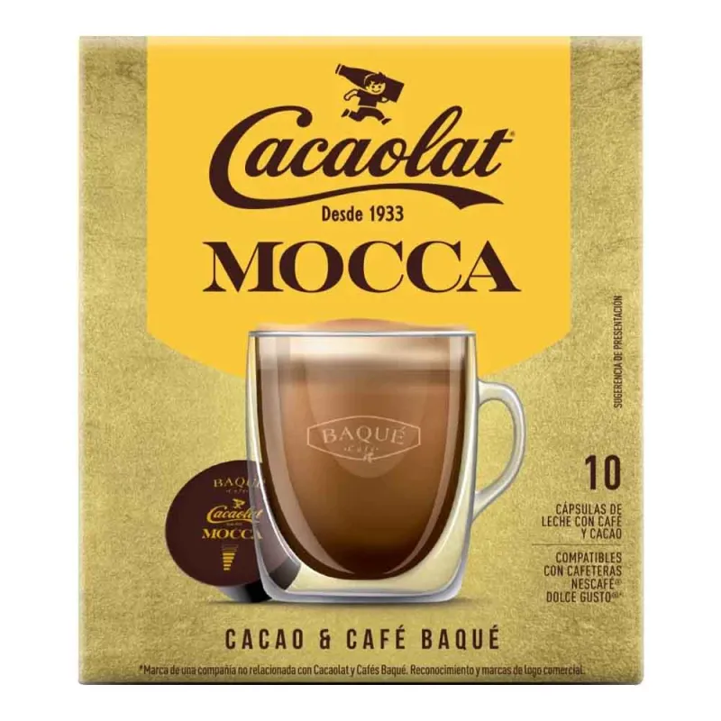 Mocca Cacaolat Baqué 10 cápsulas compatibles Dolce Gusto Mocca Cacaolat Baqué 10 cápsulas compatibles Dolce Gusto