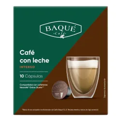 Café con Leche Intenso Baqué 10 cápsulas compatibles Dolce Gusto