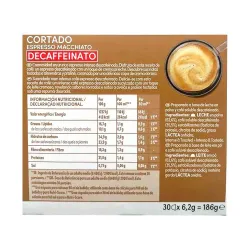 Nescafé Dolce Gusto Cortado Descafeinado 30 cápsulas VALOR NUTRICIONAL