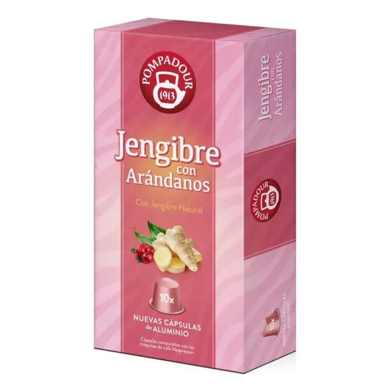Jengibre con Arándanos Pompadour 10 cápsulas compatibles Nespresso®