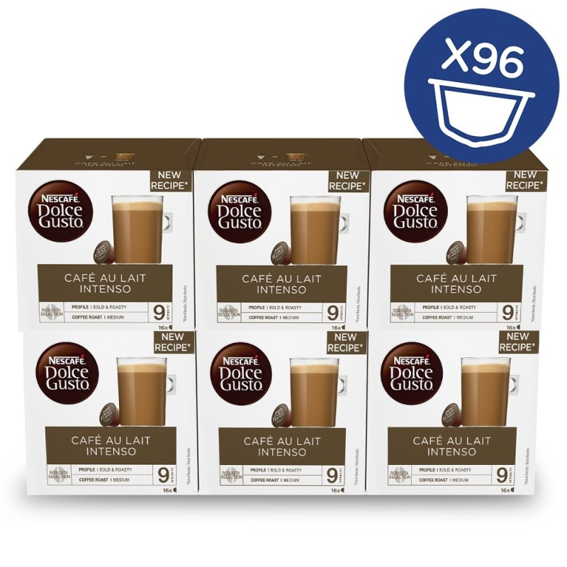 Dolce Gusto Café con Leche Intenso 6x16, 96 cápsulas