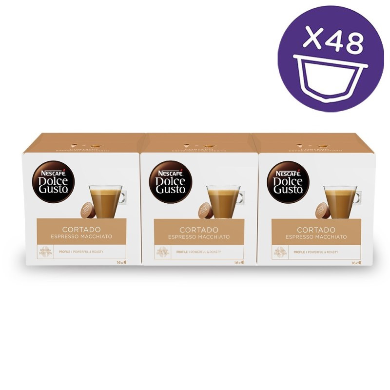 Dolce Gusto Cortado 3x16, 48 cápsulas