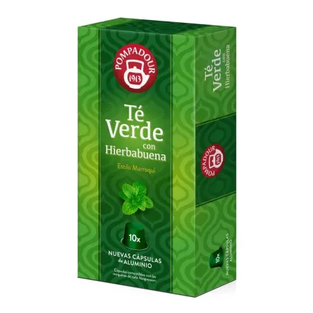 Té Verde con Hierbabuena Pompadour 10 cápsulas compatibles Nespresso®