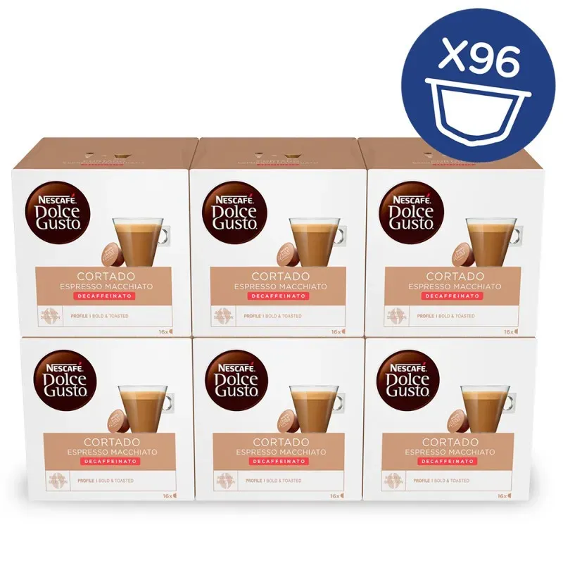 Dolce Gusto Cortado Descafeinado 6x16, 96 cápsulas Dolce Gusto Cortado Descafeinado 6x16, 96 cápsulas