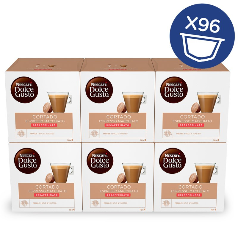 96 cápsulas Cortado Descafeinado Dolce Gusto® Originales