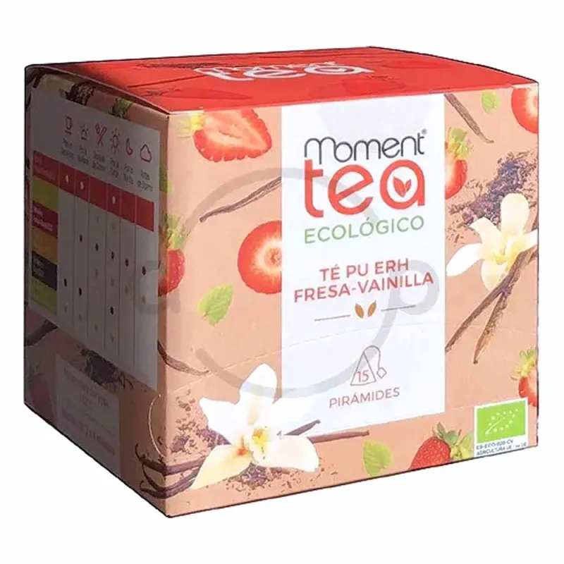 Moment Tea Infusión Té Pu Erh Fresa-Vainilla ECO 15 Piramides Moment Tea Infusión Té Pu Erh Fresa-Vainilla ECO 15 Piramides