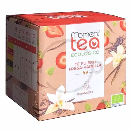 Moment Tea Infusión Té Pu Erh Fresa-Vainilla ECO 15 Piramides
