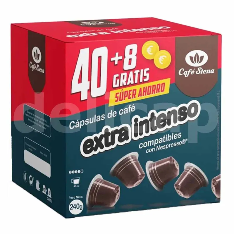 Café Extra Intenso Siena 40+8 cápsulas Compatibles Nespresso®