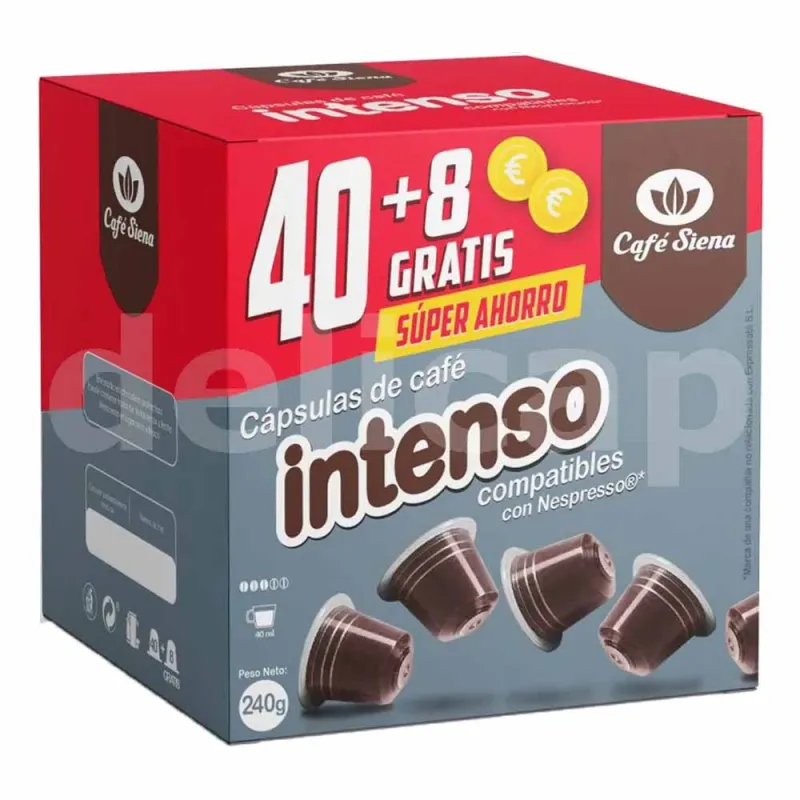 Café Intenso Siena 40+8 cápsulas Compatibles Nespresso®