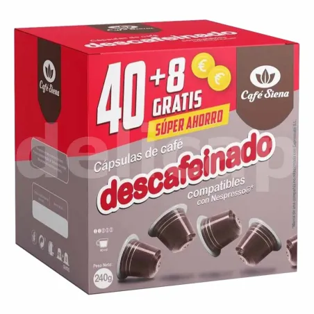 Café Descafeinado Siena 40+8 cápsulas compatibles Nespresso®