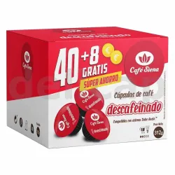 Café Siena Descafeinado 40+8 cápsulas Compatibles Dolce Gusto®