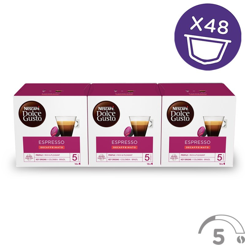 Dolce Gusto Espresso Descafeinado 3x16, 48 cápsulas