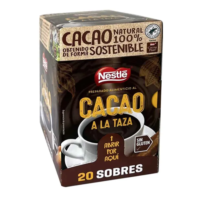 Cacao a la taza Nestle 20 sobres de 30 gr Cacao a la taza Nestle 20 sobres de 30 gr