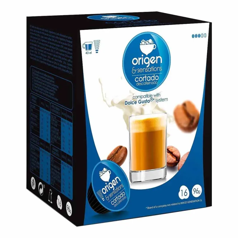 Origen & Sensations Cortado Descafeinado 16 Cápsulas Compatibles Dolce Gusto®