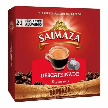 Café Saimaza Descafeinado 20 cápsulas compatibles Nespresso®
