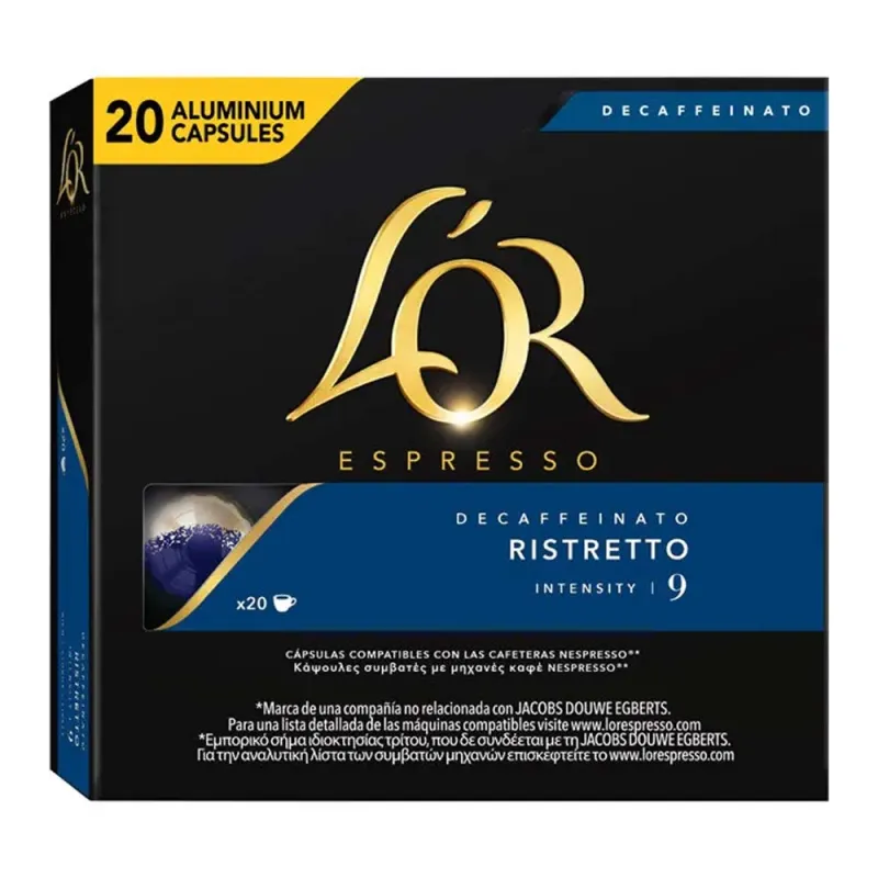 L'OR Espresso Ristretto Descafeinado Compatibles Nespresso® 20 cápsulas