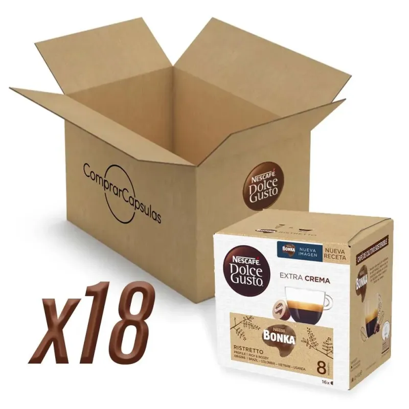 Café Risretto Bonka 18 cajas, 288 cápsulas | Dolce Gusto Nescafé