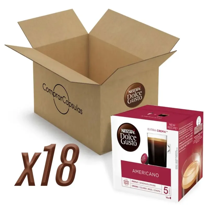 Café Americano 18 cajas, 288 cápsulas | Dolce Gusto Nescafé