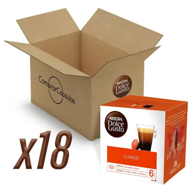 Café Lungo 18 cajas, 288 cápsulas | Dolce Gusto Nescafé