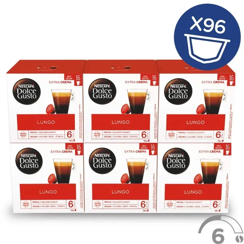 Dolce Gusto Lungo 6x16, 96 cápsulas Dolce Gusto Lungo 6x16, 96 cápsulas