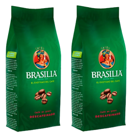 NUEVO Café en grano Descafeinado 2x500g Brasilia Medalla de Oro