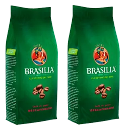 NUEVO Café en grano Descafeinado 2x500g Brasilia Medalla de Oro