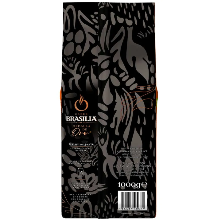 Café en grano Kilimanjaro 1kg Brasilia Medalla Oro TRASERA