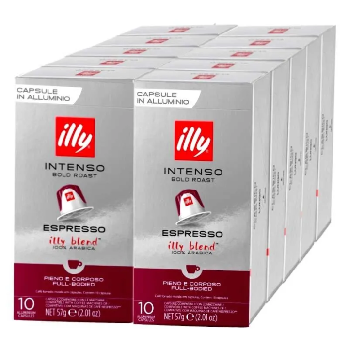 Café Intenso 100 cápsulas Illy compatibles con Nespresso