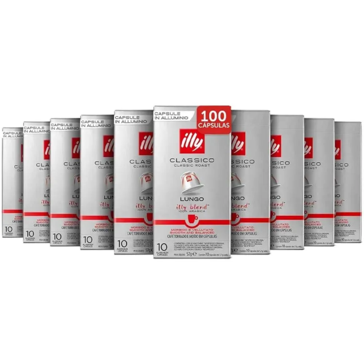 Café Lungo Classico 100 cápsulas Illy Nespresso