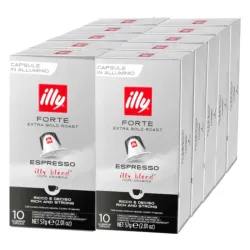 caja de 10 cafa de illy forte nespresso