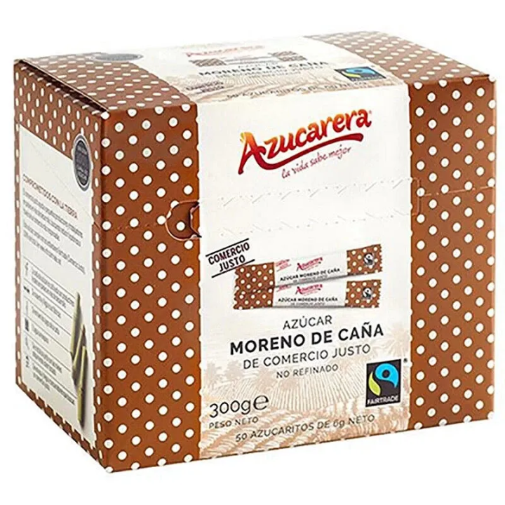 Azúcar Moreno de Caña Integral de Comercio Justo, 50 sobres La Azucarera