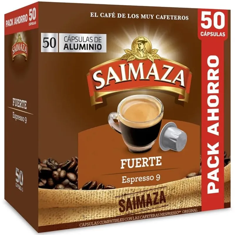 Café Fuerte Saimaza PACK AHORRO 50 cápsulas de aluminio compatibles Nespresso