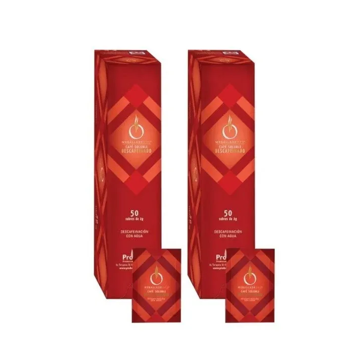 Café Soluble Descafeinado Medalla de Oro en sobres 100 x 2 gr.