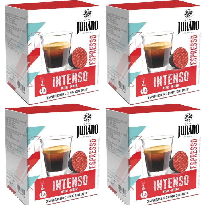 4 cajas Intenso de Café Jurado para Dolce Gusto 16 cápsulas