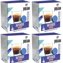 4 cajas de Intenso Descafeinado Café Jurado, 16 cápsulas para  Dolce Gusto
